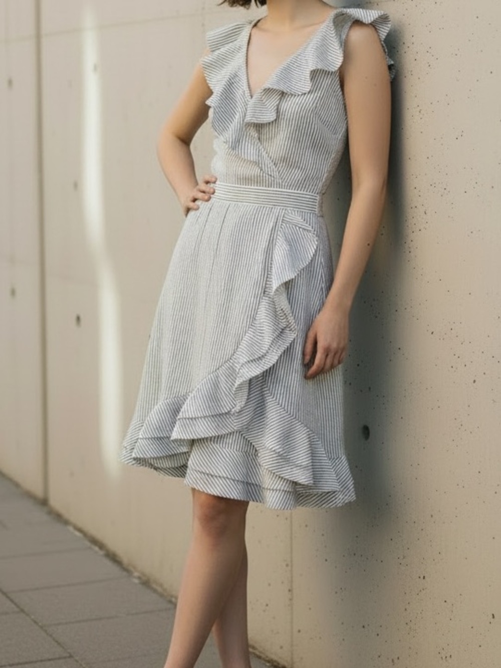 Main strip cotton wrap dress size Medium